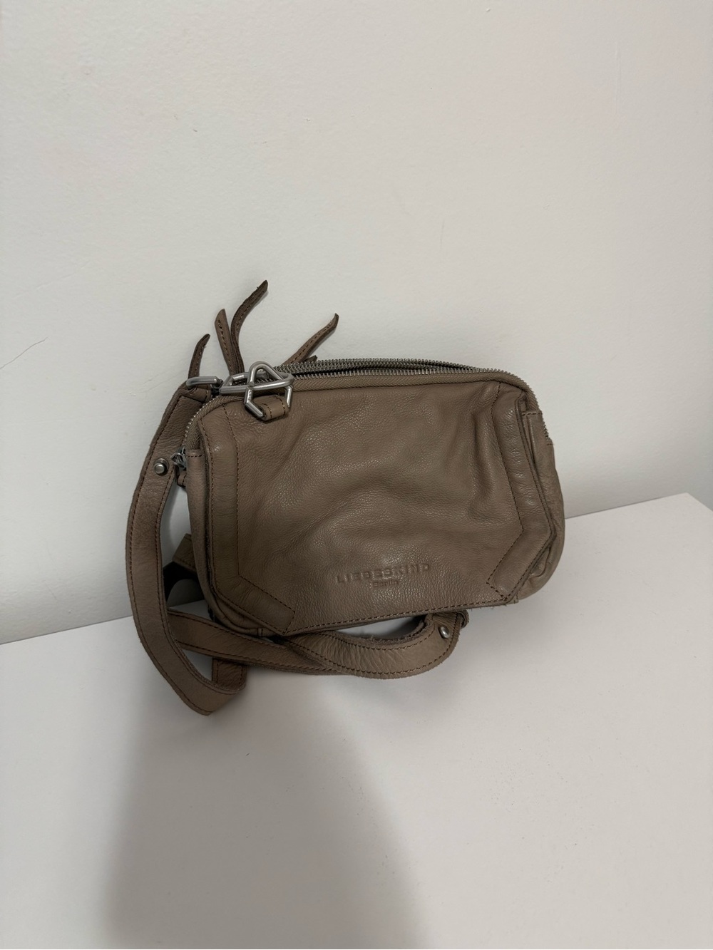 Liebeskind Taupe-Brown Leather Crossbody Bag